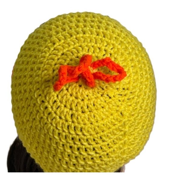 Duck Hat Cruise Cap Crochet Handmade Yellow and Orange Youth or Adult - Picture 5 of 5